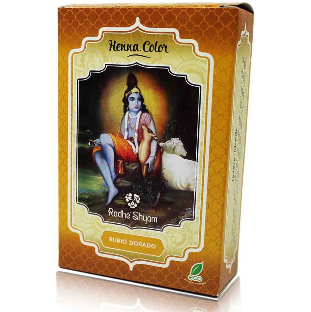 Colorao em p Henna Color Louro dourado 100 g - Radhe Shyam
